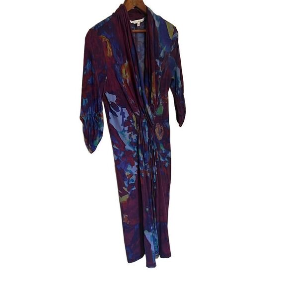 Rachel Roy Draped V Neck Midi Dress - Picture 3 of 8